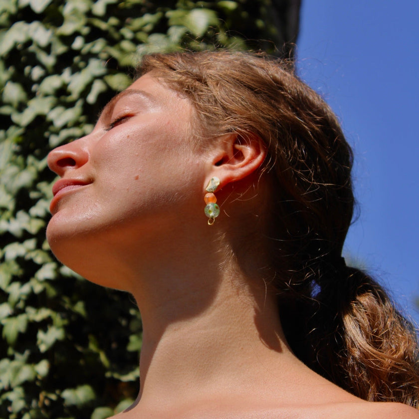 Bambou Soleil - Glass Earrings