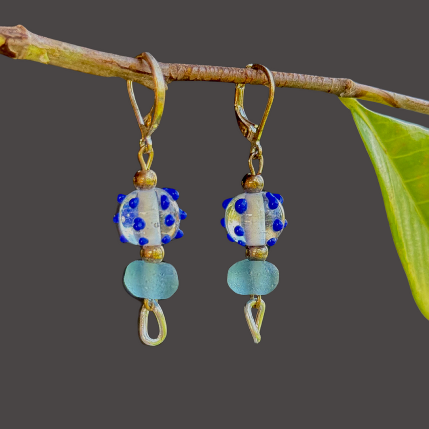 Lune Bleue - Glass Earrings