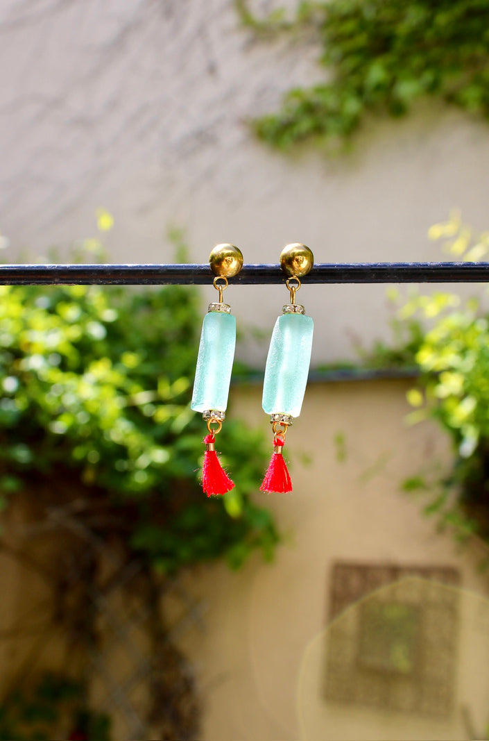 Kabuki Glass Earrings