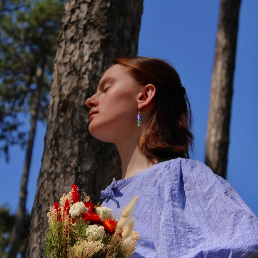 Lune Bleue - Glass Earrings