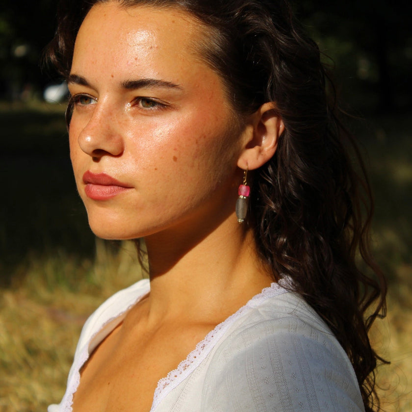 Sakura Moon - Glass Earrings