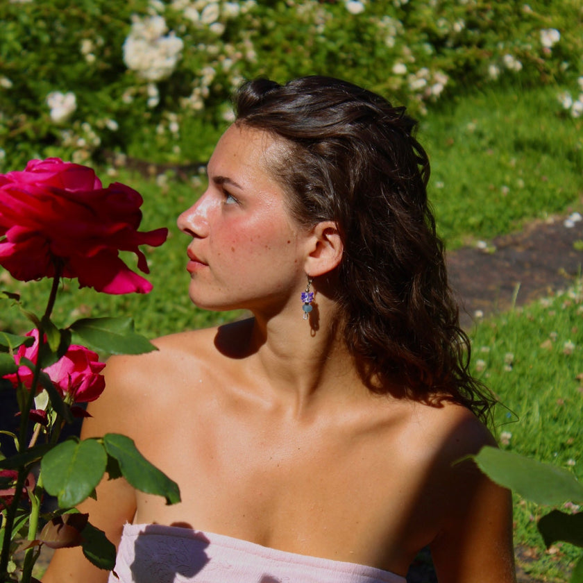 Lune Bleue - Glass Earrings