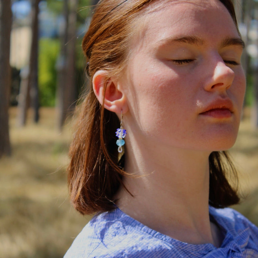 Lune Bleue - Glass Earrings