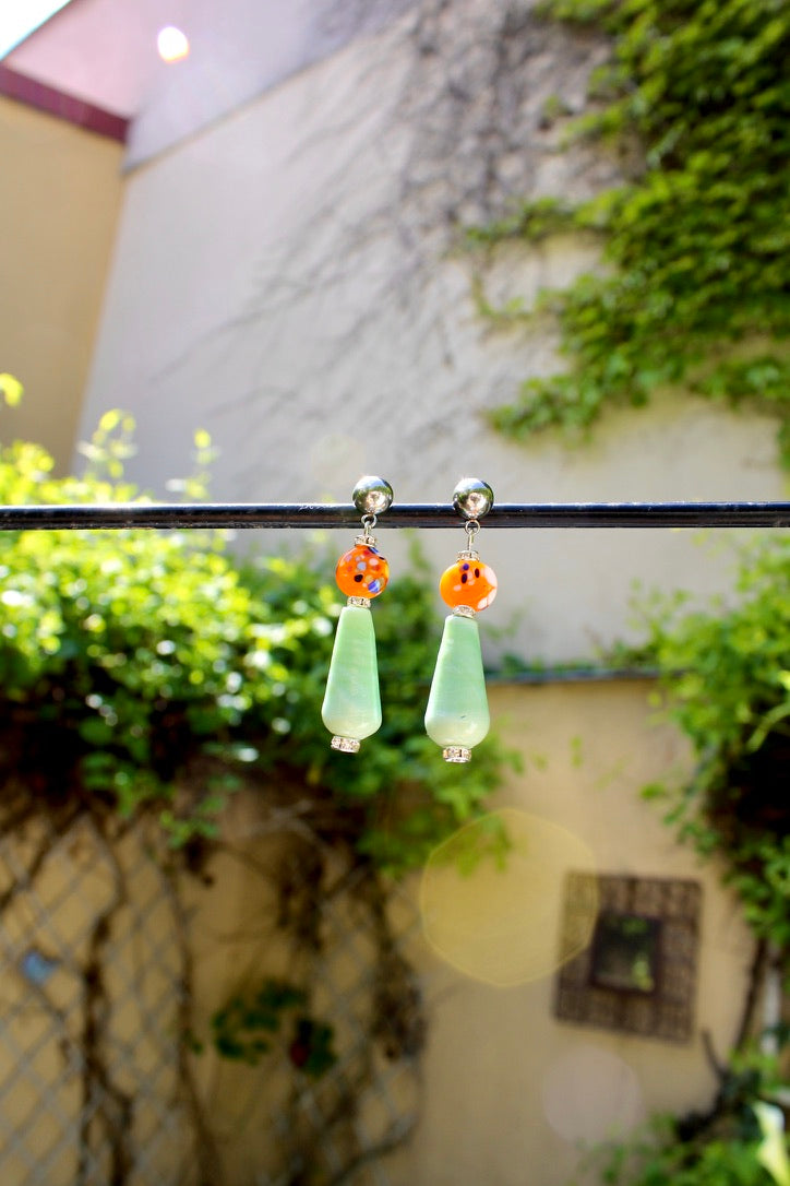 Pineapple Juice Glass Earrings