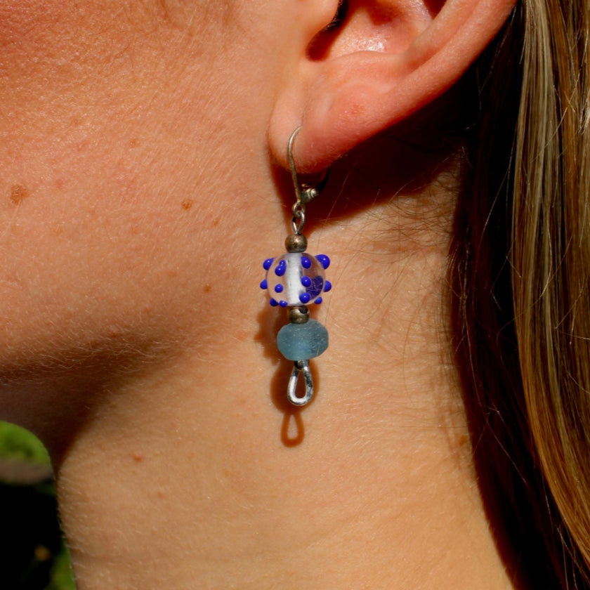 Lune Bleue - Glass Earrings