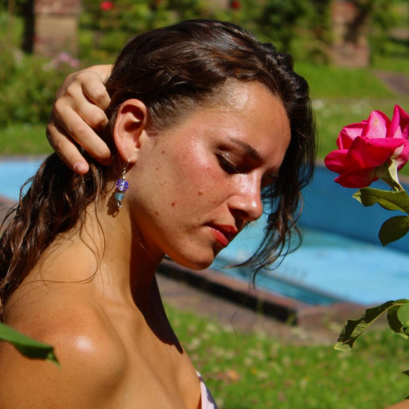 Lune Bleue - Glass Earrings