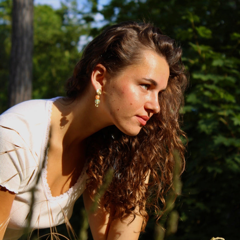 Bambou Soleil - Glass Earrings