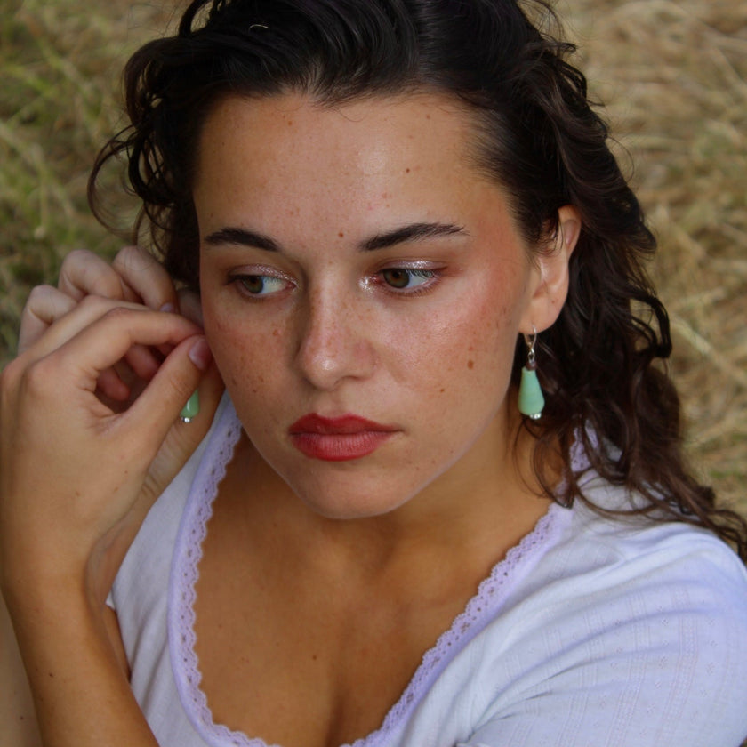 Matcha Zen - Glass Earrings