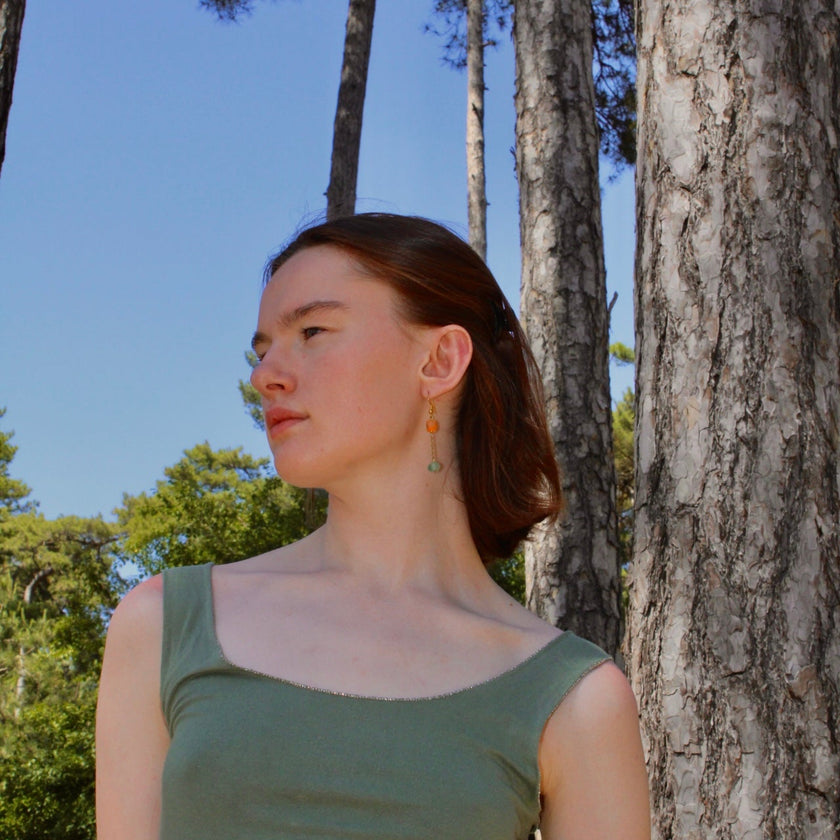 Yuzu Mint - Glass Earrings