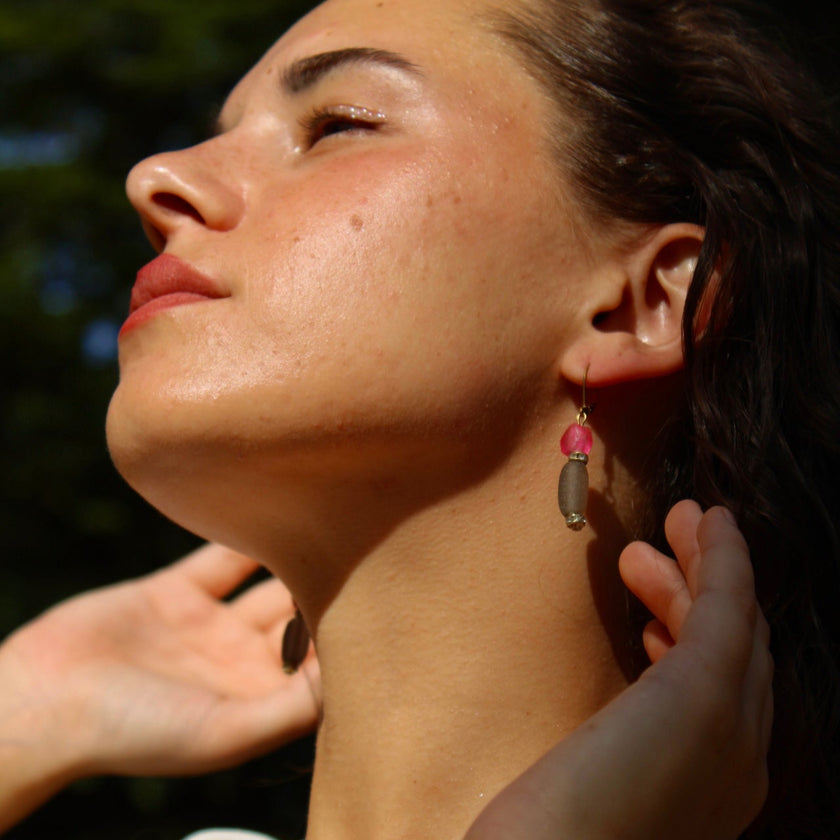Sakura Moon - Glass Earrings
