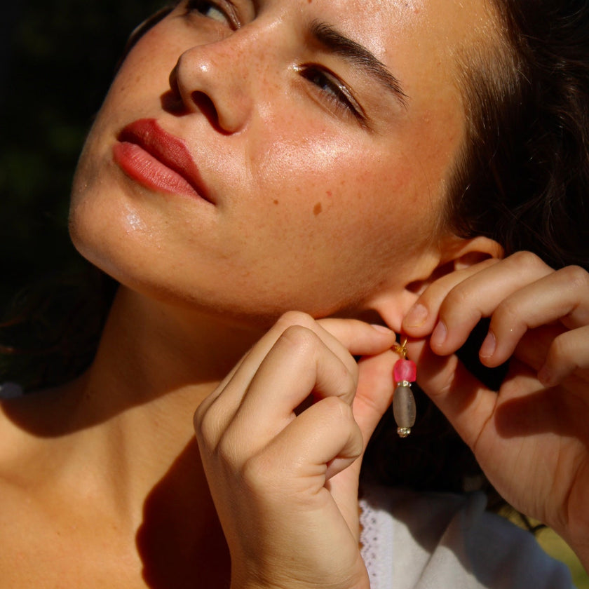 Sakura Moon - Glass Earrings