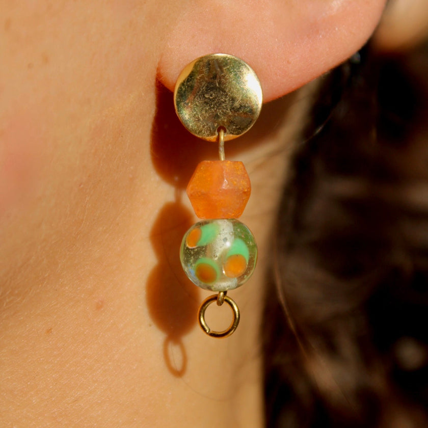Bambou Soleil - Glass Earrings