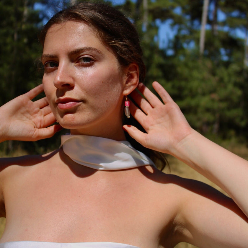 Sakura Moon - Glass Earrings