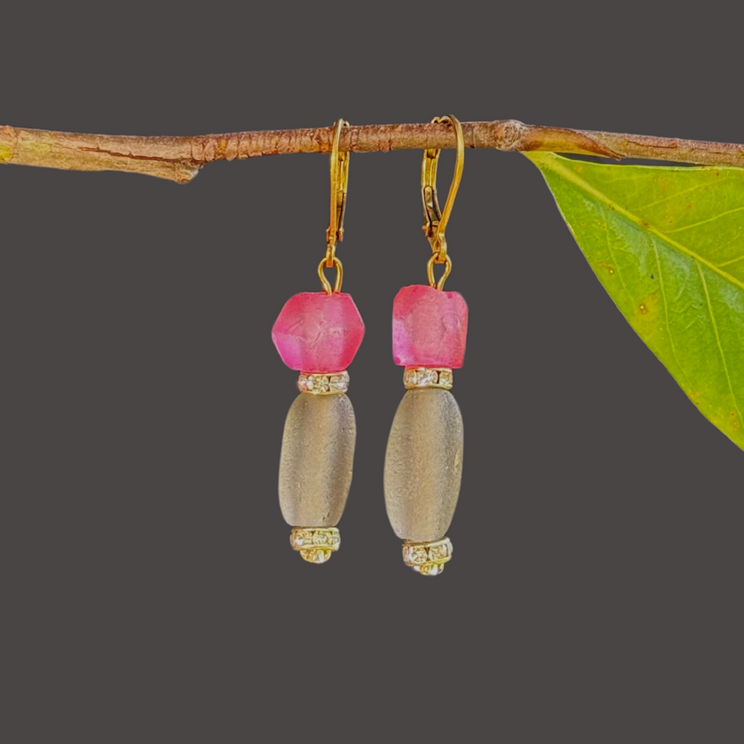 Sakura Moon - Glass Earrings