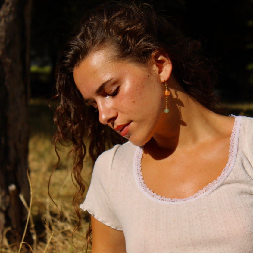 Yuzu Mint - Glass Earrings