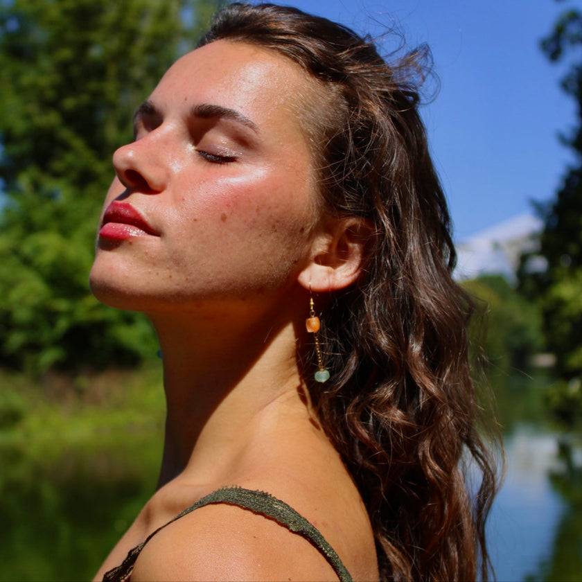 Yuzu Mint - Glass Earrings