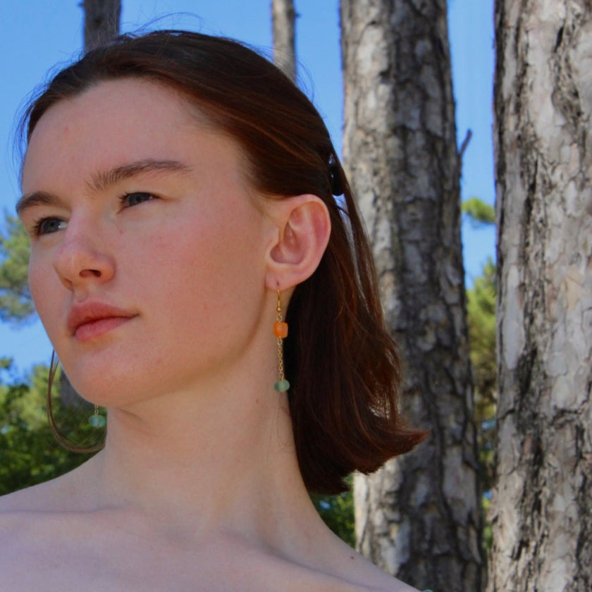 Yuzu Mint - Glass Earrings