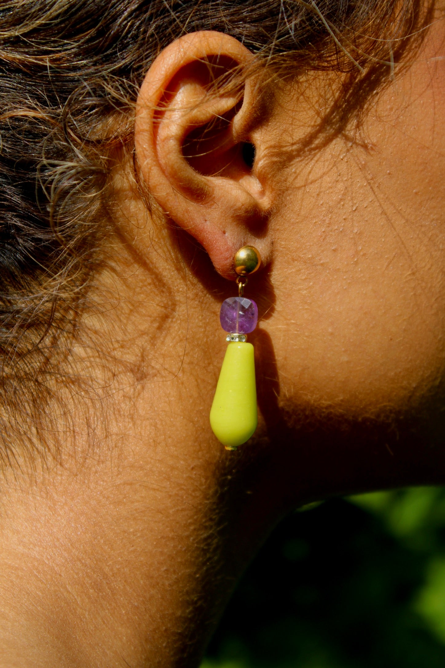 Apple Juice Glass Earrings