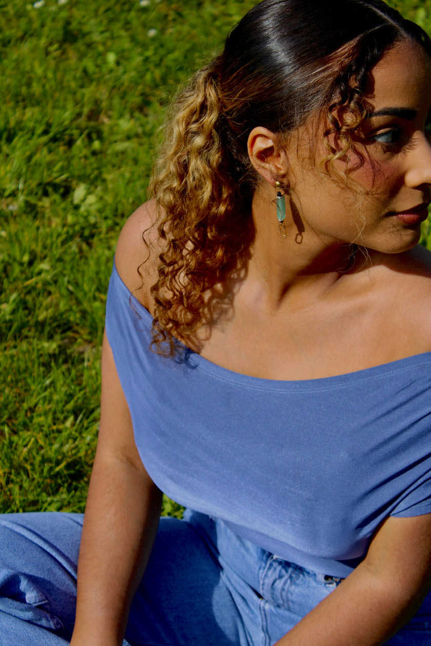 Wassermint-Glasohrringe