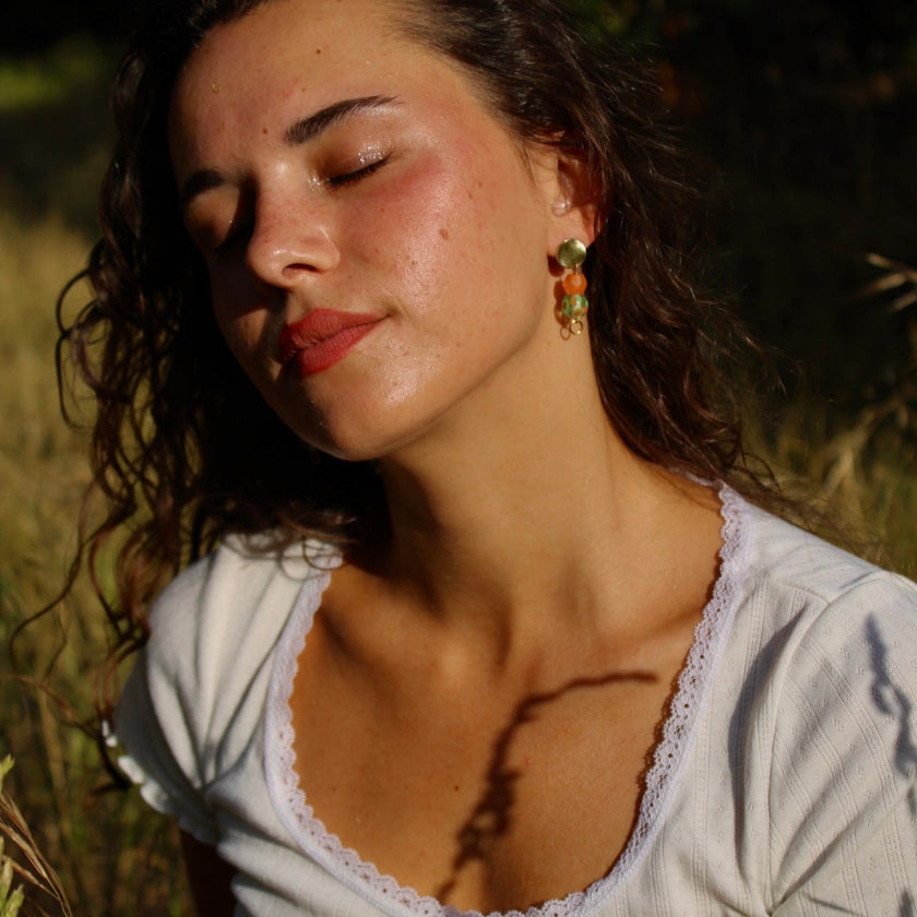 Bambou Soleil - Glass Earrings