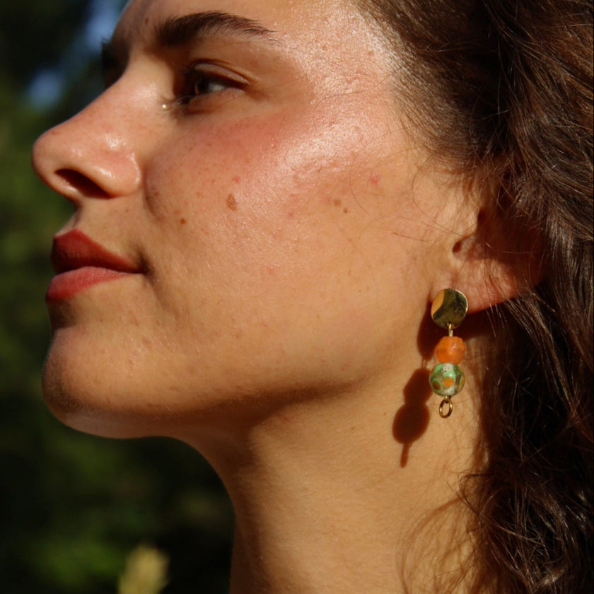 Bambou Soleil - Glass Earrings