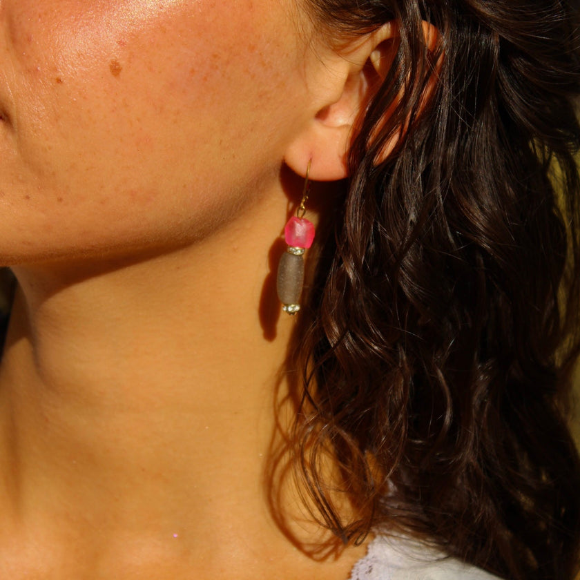 Sakura Moon - Glass Earrings