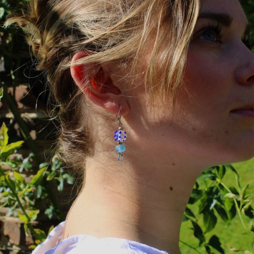 Lune Bleue - Glass Earrings