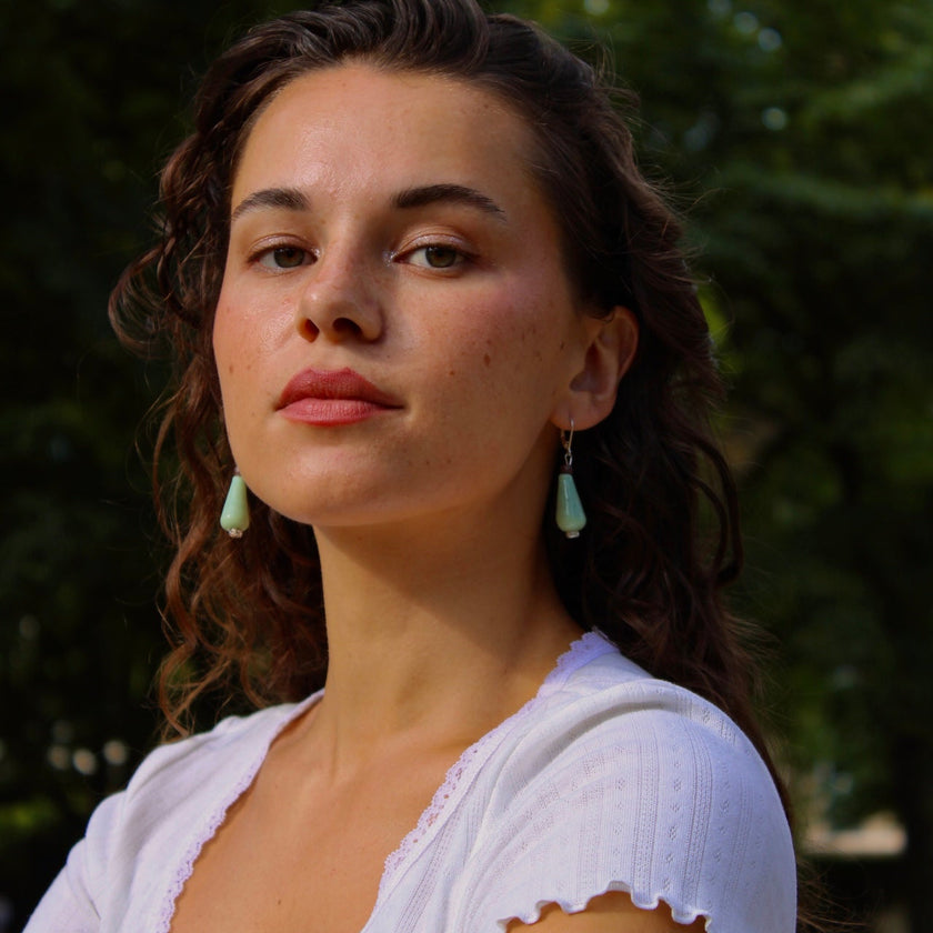 Matcha Zen - Glass Earrings