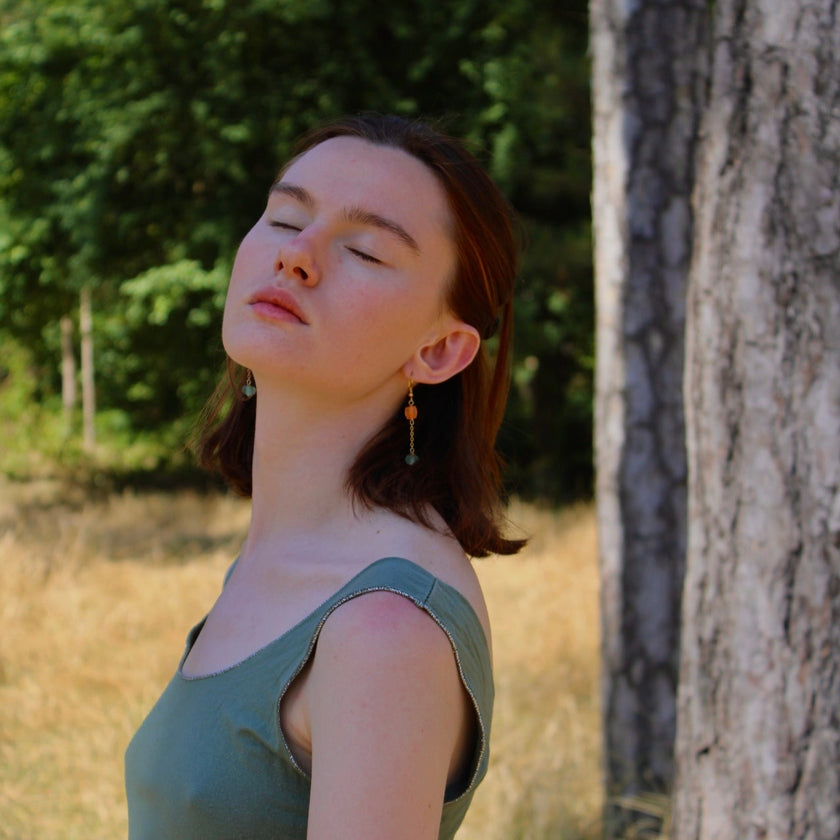 Yuzu Mint - Glass Earrings