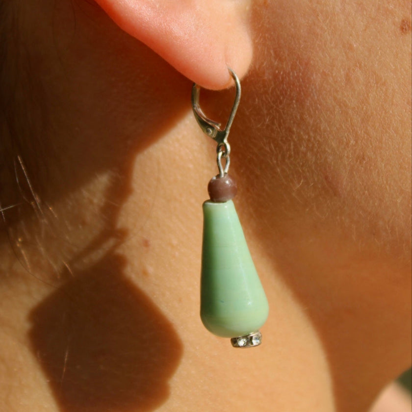 Matcha Zen - Glass Earrings