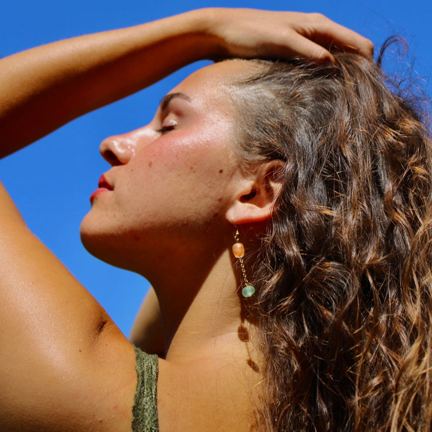 Yuzu Mint - Glass Earrings