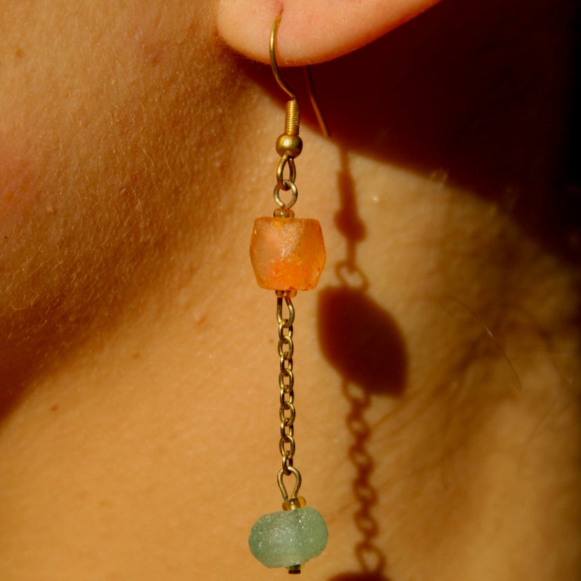 Yuzu Mint - Glass Earrings