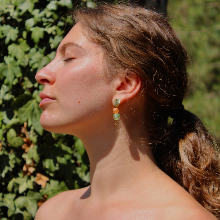 Bambou Soleil - Glass Earrings