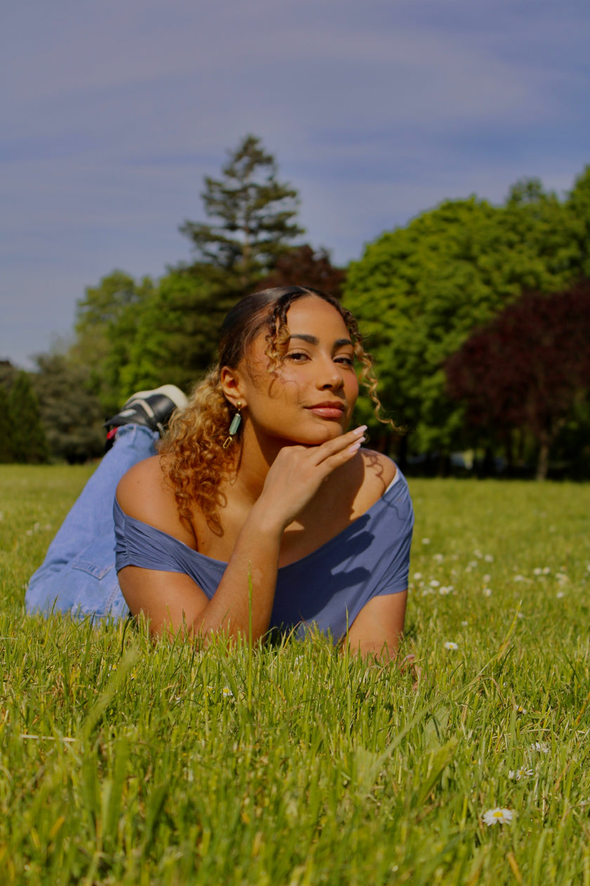 Wassermint-Glasohrringe