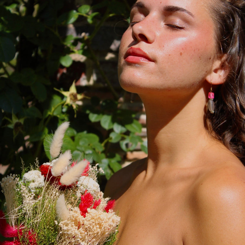 Sakura Moon - Glass Earrings