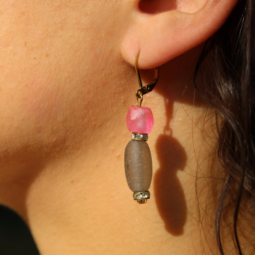 Sakura Moon - Glass Earrings