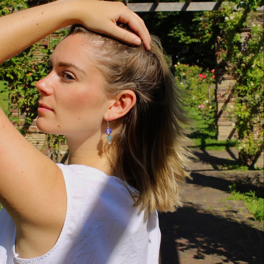 Lune Bleue - Glass Earrings