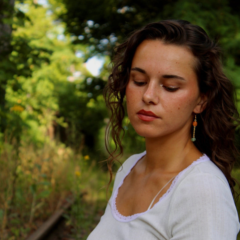 Yuzu Mint - Glass Earrings