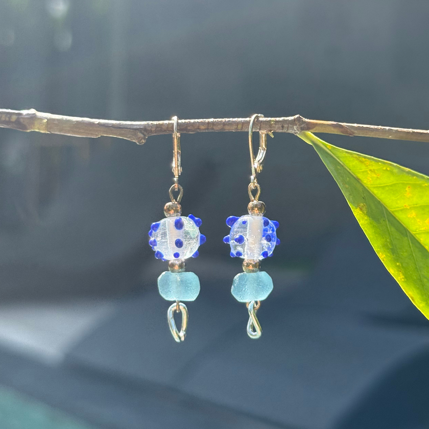 Lune Bleue - Glass Earrings