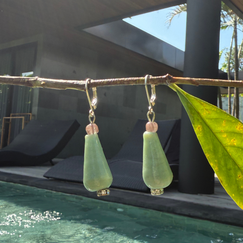 Matcha Zen - Glass Earrings