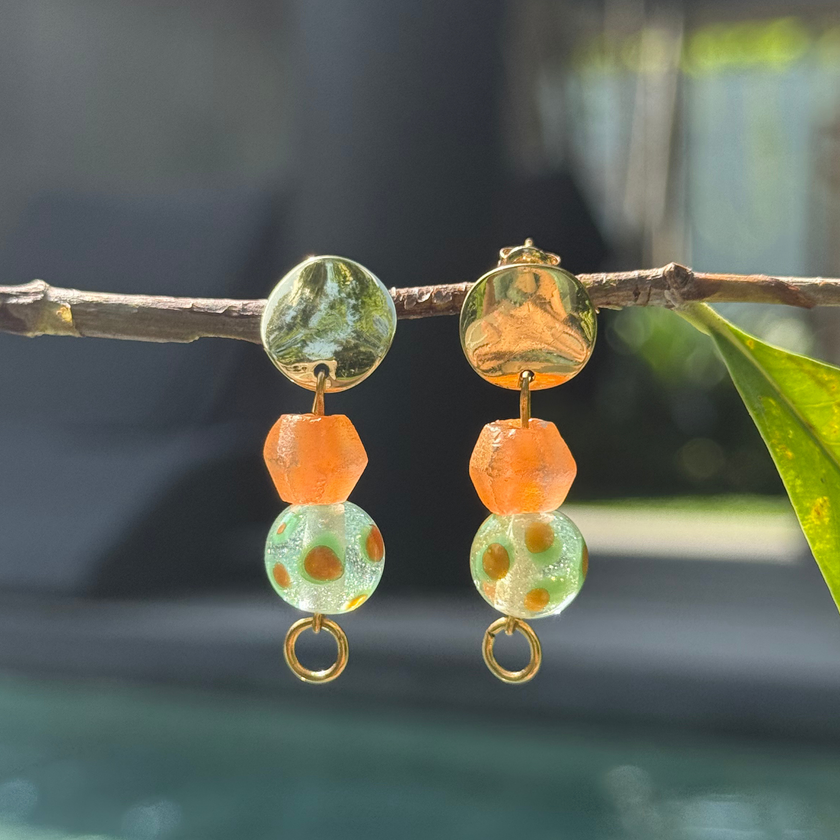 Bambou Soleil - Glass Earrings