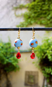 Pompadour Glass Earrings